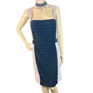 Adrianna Papell Women's Haley Dress Side Lace Detail Bodycon‎ Racy Glam